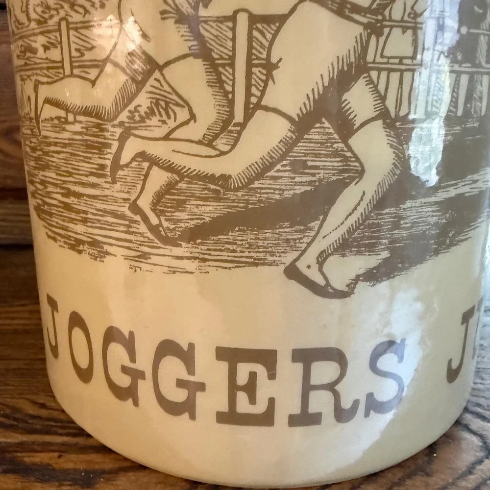 Vintage Joggers Jug Ceramic Top Ice Bucket Man Cave Runners Den Bar Pristine